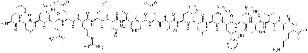 CAS#: 315229-44-8, L-Phenylalanyl-L-leucyl-L-histidyl-L-glutaminyl-L-a-glutamyl-L-arginyl-L-methionyl-L-a-aspartyl-L-valyl-L-cysteinyl-L-a-glutamyl-L-threonyl-L-histidyl-L-leucyl-L-histidyl-L-tryptophyl-L-histidyl-L-threonyl-L-valyl-L-alanyl-L-Lysine