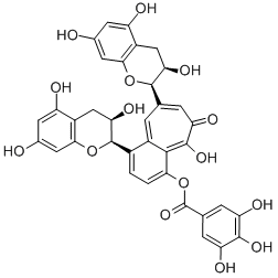 CAS#: 31629-79-5, [3,5-Dihydroxy-6-Oxo-1,8-Bis[(2R,3R)-3,5,7-Trihydroxychroman-2-Yl]Benzo[7]Annulen-4-Yl] 3,4,5-Trihydroxybenzoate