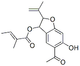 CAS 登录号：31685-99-1， (5-乙酰基-6-羟基-2-丙-1-烯-2-基-2,3-二氢-1-苯并呋喃-3-基)(E)-2-甲基丁-2-烯酸酯