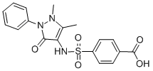 CAS 登录号:31816-70-3, 4-(1,5-二甲基-3-氧代-2-苯基-2,3-二氢-1H-吡唑-4-基氨基磺酰基)-苯甲酸