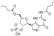 CAS 登录号：32266-35-6， [(1R,2R,4R,5R)-2-[2-(丁酰基氨基)-6-氧代-3H-嘌呤-9-基]-7-羟基-7-氧代-3,6,8-三氧杂-7-磷杂双环[3.3.0]辛烷-4-基]甲基丁酸酯