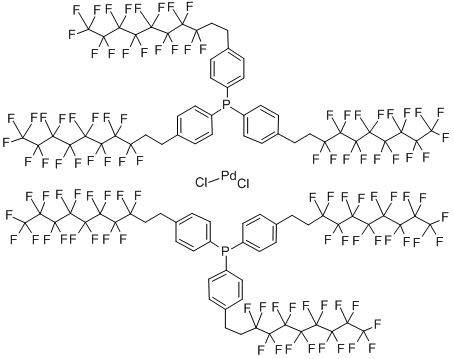 CAS#: 326475-46-1, Dichlorobis[tris[4-(3,3,4,4,5,5,6,6,7,7,8,8,9,9,10,10,10-heptadecafluoro decyl)phenyl]phosphine-kP]-Palladium