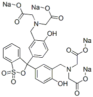 CAS 登录号：32736-66-6， 四钠2-[[5-[3-[3-[[二(2-氧代-2-氧代乙基)氨基]甲基]-4-羟基苯基]-1,1-二氧代苯并[c]氧硫杂环戊烷-3-基]-2-羟基苯基]甲基-(2-氧代-2-氧代乙基)氨基]乙酸盐
