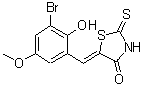CAS 登录号：331711-38-7， (5Z)-5-(3-溴-2-羟基-5-甲氧基苄亚基)-2-硫代-1,3-噻唑烷-4-酮