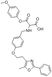CAS#: 331741-94-7, 2-[(4-Methoxyphenoxy)Carbonyl-[[4-[2-(5-Methyl-2-Phenyl-1,3-Oxazol-4-Yl)Ethoxy]Phenyl]Methyl]Amino]Acetic Acid