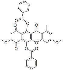 CAS#: 33390-32-8, [6-(Benzoyloxy)-3,8-Dimethoxy-1-Methyl-7,10,12-Trioxobenzo[b]Xanthen-11-Yl] Benzoate