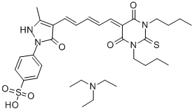 CAS#: 335080-22-3, 4-[4-[5-(1,3-Dibutyl-4,6-dioxo-2-sulfanylidene-1,3-diazinan-5-ylidene)penta-1,3-dienyl]-5-methyl-3-oxo-1H-pyrazol-2-yl]benzenesulfonate