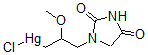 CAS 登录号：3367-32-6， 氯-[3-(2,4-二氧代咪唑烷-1-基)-2-甲氧基丙基]汞