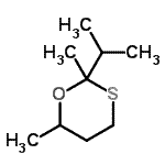 CAS 登录号：33709-61-4， 2-异丙基-2,6-二甲基-1,3-氧硫杂环已烷