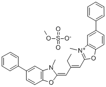 CAS#: 33718-79-5, 3-Methyl-2-[(Z)-2-[(E)-(3-Methyl-5-Phenyl-1,3-Benzoxazol-2-Ylidene)Methyl]But-1-Enyl]-5-Phenyl-1,3-Benzoxazol-3-Ium Methyl Sulfate