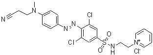 CAS 登录号：33869-97-5， 1-[2-({[3,5-二氯-4-({4-[(2-氰基乙基)(甲基)氨基]苯基}偶氮)苯基]磺酰基}氨基)乙基]吡啶鎓氯化物