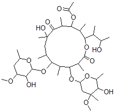 CAS#: 33955-27-0, [7-Hydroxy-2-(3-Hydroxybutan-2-Yl)-12-(5-Hydroxy-4-Methoxy-4,6-Dimethyloxan-2-Yl)Oxy-10-(3-Hydroxy-4-Methoxy-6-Methyloxan-2-Yl)Oxy-3,5,7,9,11,13-Hexamethyl-6,14-Dioxo-1-Oxacyclotetradec-4-Yl] Acetate