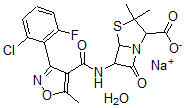 CAS 登录号：34214-51-2， 钠6-[[3-(2-氯-6-氟苯基)-5-甲基1,2-恶唑-4-羰基]氨基]-3,3-二甲基-7-氧代-4-硫杂-1-氮杂双环[3.2.0]庚烷-2-羧酸盐水合物