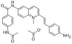 CAS#: 3432-10-8, 4-Acetamido-N-[2-[2-(4-Aminophenyl)Ethenyl]-1-Methylquinolin-1-Ium-6-Yl]Benzamide Acetate