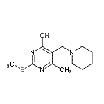 CAS 登录号:343218-96-2, 6-甲基-2-(甲硫基)-5-(1-哌啶基甲基)-4(1H)-嘧啶酮