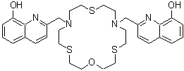 CAS#: 343372-33-8, 2,2'-[1-Oxa-4,10,16-Trithia-7,13-Diazacyclooctadecane-7,13-Diylbis(Methylene)]Di(8-Quinolinol)