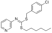 CAS#: 34763-26-3, 1-[(4-Chlorophenyl)Methylsulfanyl]-1-Hexylsulfanyl-N-Pyridin-3-Ylmethanimine