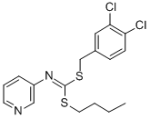 CAS 登录号:34763-43-4, N-(2-丁基吡啶-3-基)-1-(3,4-二氯苯基)硫基-1-甲硫基甲亚胺