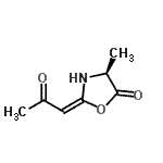 CAS 登录号：35006-45-2， (2E,4S)-4-甲基-2-(2-氧代亚丙基)-1,3-恶唑烷-5-酮