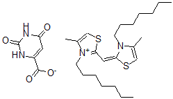 CAS#: 35020-81-6, 2-(2-(3-Heptyl-4-methyl-2-thiazolin-2-ylidene)methine)-3-heptyl-4-methylthiazolium orotate