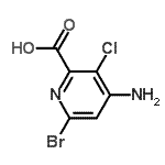 CAS#: 350601-51-3, 4-Amino-6-Bromo-3-Chloro-2-Pyridinecarboxylic Acid