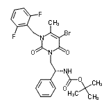 CAS#: 352303-69-6, 2-Methyl-2-Propanyl {(1R)-2-[5-Bromo-3-(2,6-Difluorobenzyl)-4-Methyl-2,6-Dioxo-3,6-Dihydro-1(2H)-Pyrimidinyl]-1-Phenylethyl}Carbamate