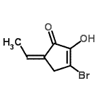 CAS 登录号：353476-04-7， (5Z)-3-溴-5-亚乙基-2-羟基-2-环戊烯-1-酮