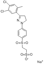 CAS 登录号：35441-13-5， 钠2-[4-[3-(4,5-二氯-2-甲基苯基)-4,5-二氢吡唑-1-基]苯基]磺酰基乙烷磺酸酯
