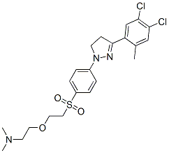 CAS 登录号：35441-18-0， 2-[2-[4-[3-(4,5-二氯-2-甲基苯基)-4,5-二氢吡唑-1-基]苯基]磺酰基乙氧基]-N,N-二甲基乙胺