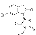 CAS 登录号：354560-89-7， (3Z)-5-溴-3-(3-乙基-4-氧代-2-硫代-1,3-噻唑烷-5-亚基)-1,3-二氢-2H-吲哚-2-酮