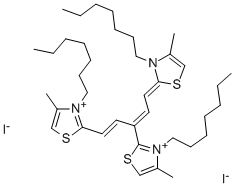 CAS#: 3571-88-8, 2,2'-[3-[(3-Heptyl-4-Methyl-3H-Thiazol-2-Ylidene)Ethylidene]Propenylene]Bis[3-Heptyl-4-Methylthiazolium] Diiodide