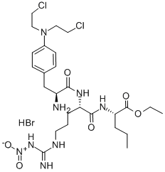 CAS 登录号：35849-53-7， N-[N2-[3-[二(2-氯乙基)氨基]-L-苯丙氨酰]-N5-[亚氨基(硝基氨基)甲基]-L-鸟氨酰]-L-正缬氨酸乙酯单氢溴酸盐