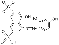 CAS#: 3627-01-8, 4-((2,4-Dihydroxyphenyl)azo)-5-hydroxynaphthalene-2,7-disulphonic acid