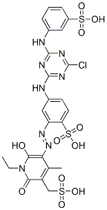 CAS 登录号：36508-10-8， 4-[[4-氯-6-[(3-磺基苯基)氨基]-1,3,5-三嗪-2-基]氨基]-2-[(2Z)-2-[1-乙基-4-甲基-2,6-二氧代-5-(磺基甲基)吡啶-3-亚基]肼基]苯磺酸