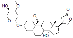 CAS#: 3751-87-9, (3R,5R,10R,13R,14S,17R)-14-Hydroxy-3-[(2R,5R)-5-Hydroxy-4-Methoxy-6-Methyloxan-2-Yl]Oxy-13-Methyl-17-(5-Oxo-2H-Furan-3-Yl)-1,2,3,4,5,6,7,8,9,11,12,15,16,17-Tetradecahydrocyclopenta[a]Phenanthrene-10-Carbaldehyde