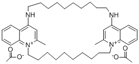 CAS 登录号：3785-44-2， 6,7,8,9,10,11,12,13,14,15,16,17,24,25,26,27,28,29,30,31,32,33-二十二氢-35,37-二甲基-5,34:18,23-二乙烯桥二苯并[b,r][1,5,16,20]四氮杂环三十烷-23,34-二鎓二乙酸盐