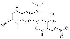 CAS 登录号：37984-46-6， N-[2-[(2-氯-4,6-二硝基苯基)偶氮]-5-[(2-氰基乙基)氨基]-4-甲氧基苯基]-乙酰胺