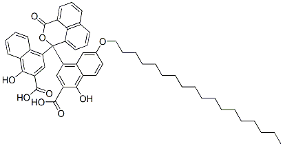 CAS 登录号：38122-81-5， 4-(1-(3-羧基-4-羟基-1-萘基)-3-氧代-1H,3H-萘并(1,8-cd)吡喃-1-基)-1-羟基-6-(十八烷氧基)-2-萘甲酸