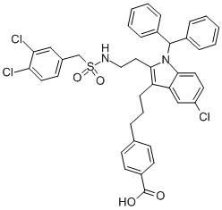 CAS#: 381683-94-9, 4-[3-[5-Chloro-2-[2-[(3,4-dichlorobenzyl)sulfonylamino]ethyl]-1-[di(phenyl)methyl]indol-3-yl]propyl]benzoic acid