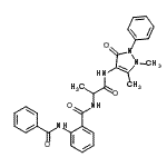 CAS#: 384344-81-4, 2-(Benzoylamino)-N-{1-[(1,5-Dimethyl-3-Oxo-2-Phenyl-2,3-Dihydro-1H-Pyrazol-4-Yl)Amino]-1-Oxo-2-Propanyl}Benzamide