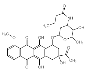 CAS 登录号：38942-41-5， N-[6-[(3-乙酰基-3,5,12-三羟基-10-甲氧基-6,11-二氧代-2,4-二氢-1H-并四苯-1-基)氧基]-3-羟基-2-甲基四氢吡喃-4-基]丁酰胺