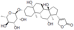 CAS#: 3981-16-6, 4-[(3S,5S,8R,9S,10R,12R,13S,14S,17R)-5,12,14-Trihydroxy-10,13-Dimethyl-3-[(2R,3R,4R,5R,6S)-3,4,5-Trihydroxy-6-Methyloxan-2-Yl]Oxy-2,3,4,6,7,8,9,11,12,15,16,17-Dodecahydro-1H-Cyclopenta[a]Phenanthren-17-Yl]-5H-Furan-2-One