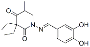 CAS 登录号：39844-59-2， 3,3-二乙基-1-[[(E)-(3-羟基-4-氧代-1-环己-2,5-二烯亚基)甲基]氨基]-5-甲基哌啶-2,4-二酮