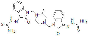CAS#: 40262-45-1, 2,2'-[(2-Methyl-1,4-piperazinediyl)bis[methylene-2-oxo-1H-indol-1-yl-3(2H)-ylidene)]]bishydrazinecarbothioamide