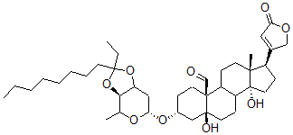 CAS 登录号：40279-49-0， 3b-[[3-O,4-O-(1-乙基壬亚基)-2,6-二脱氧-beta-D-核-己糖吡喃糖苷]氧基]-5,14-二羟基-19-氧代-5b-心甾-20(22)-烯内酯