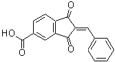 CAS 登录号：40462-12-2， (2Z)-2-亚苄基-1,3-二氧代-5-茚满羧酸
