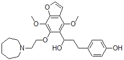 CAS#: 40681-08-1, 4,7-Dimethoxy-6-[2-(Hexahydro-1H-Azepin-1-Yl)Ethoxy]-alpha-[2-(4-Hydroxyphenyl)Ethyl]-5-Benzofuranmethanol