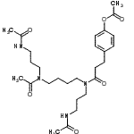 CAS 登录号：42920-02-5， 4-{3-[(3-乙酰氨基丙基){4-[(3-乙酰氨基丙基)(乙酰基)氨基]丁基}氨基]-3-氧代丙基}苯基乙酸酯