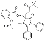 CAS 登录号:43213-37-2, 2-(乙酰氧基)-苯甲酸 (4-(4,4-二甲基-3-氧代戊基)-3,5-二氧代-1,2-二苯基-4-吡唑烷基)甲基酯