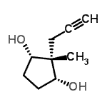 CAS 登录号：442668-74-8， (1R,2S,3S)-2-甲基-2-(2-丙炔-1-基)-1,3-环戊烷二醇